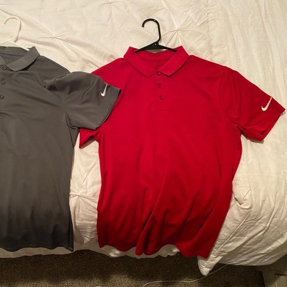 Nike Men's Golf Polos (red, gray) - Picture 2 of 3